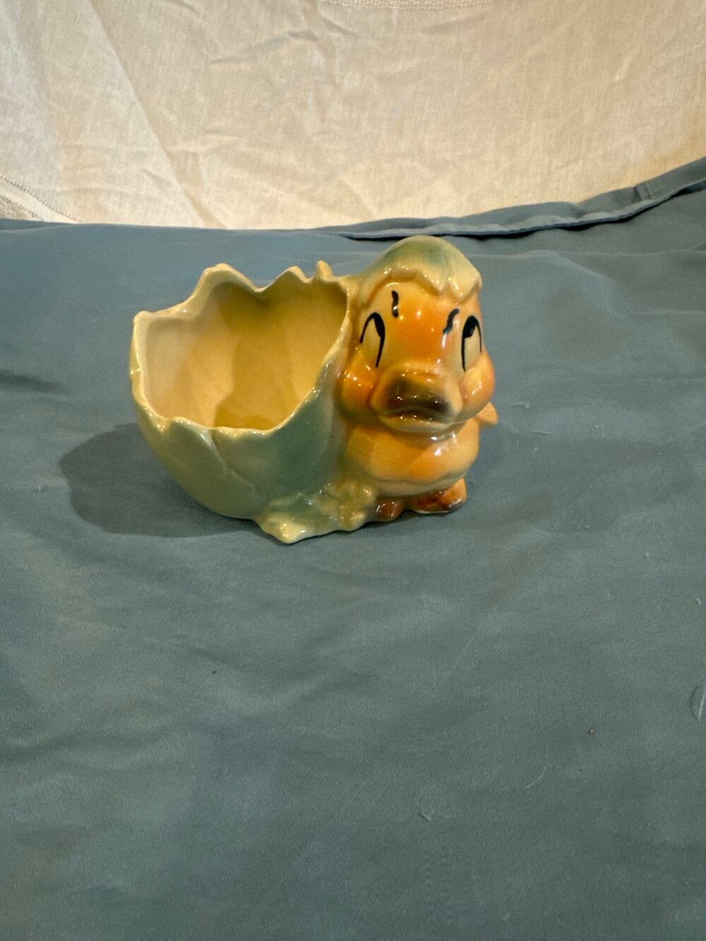 Vintage Shawnee Pottery Duckling and Cracked Egg Planter Mid Century USA Kitsch